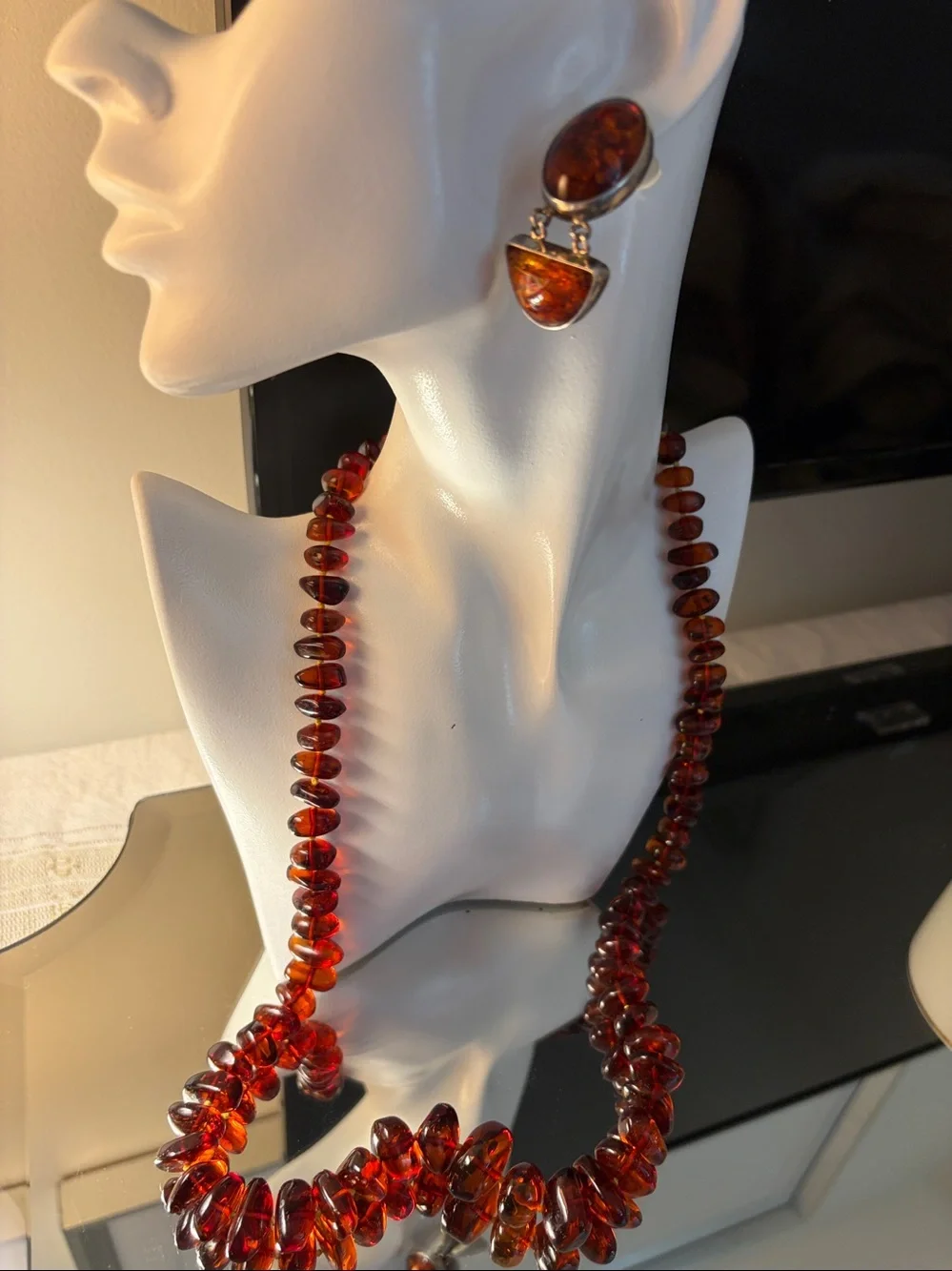 Vintage Cognac Baltic Amber Graduated Necklace 66.7 Grams TW. 14/20 GF Clasp